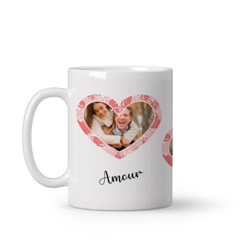 Mug personnalisé - 3 coeurs avec photo