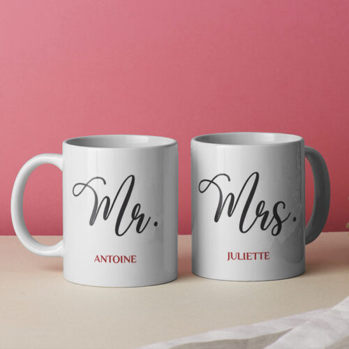 Duo Mug personnalisé - Mr et Mme – Image 2