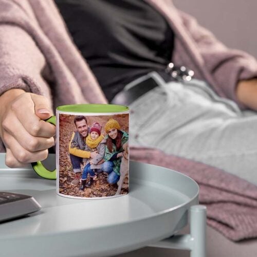 Mug vert personnalisé - Photo de famille – Image 2
