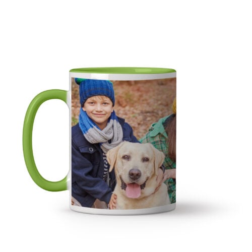Mug vert personnalisé - Photo de famille