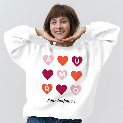 Sweat blanc - Amour pour toujours ! – Image 2