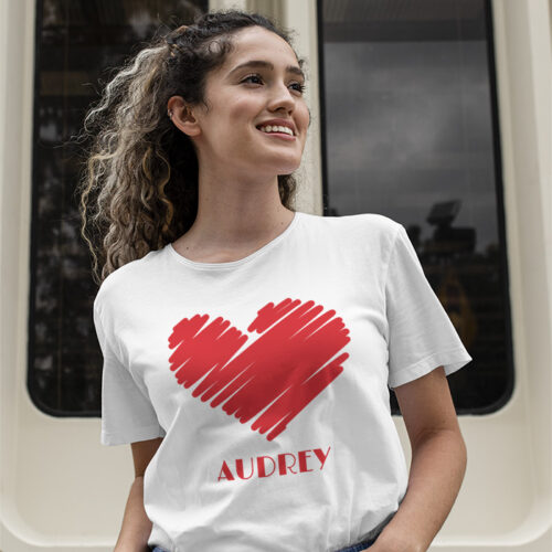 T-shirt blanc - Coeur avec prénom – Image 2