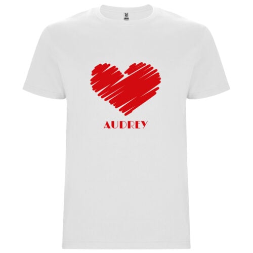 T-shirt blanc - Coeur avec prénom
