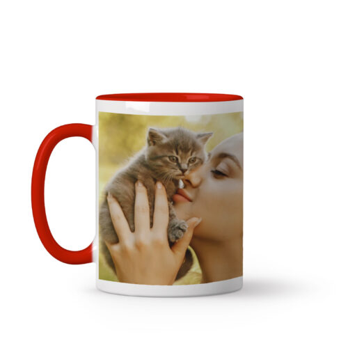 Mug rouge personnalisé - Photo