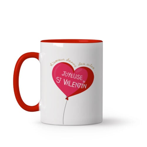 Mug rouge personnalisé - St Valentin