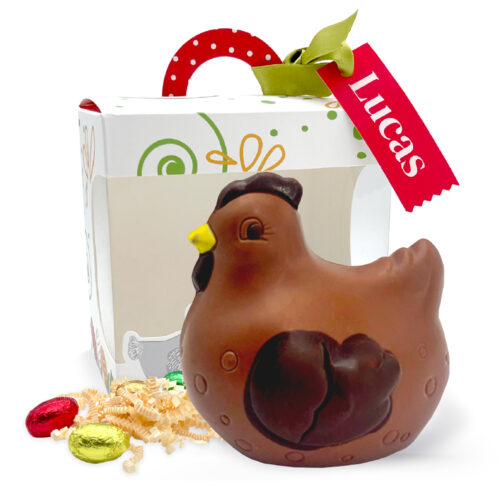 Poule de Pâques en chocolat - Avec prénom