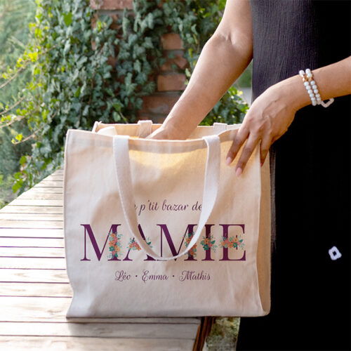 Sac cabas personnalisé – Le petit bazar de Mamie – Image 2