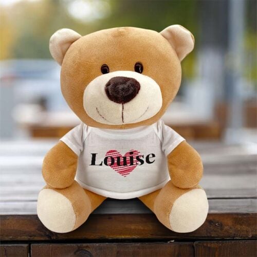 Teddy l'ours en peluche - Coeur et prénom <br> <strong>  23 cm </strong> – Image 2