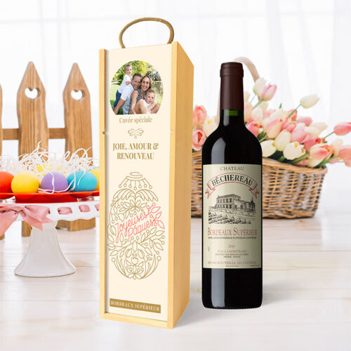 Coffret personnalisé et Vin rouge - Joyeuses Pâques – Image 2