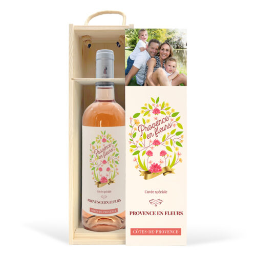 Coffret personnalisé et Vin rosé - Provence en fleurs