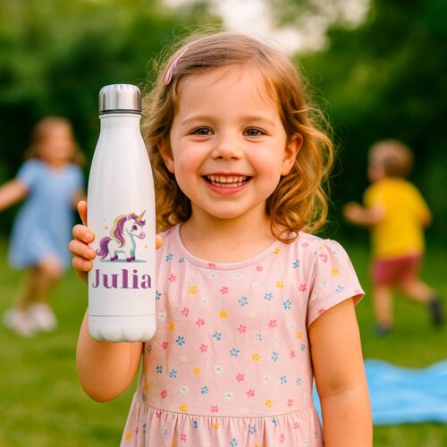 Bouteille isotherme - Licorne avec prénom <br> <strong>  500 ml </strong> – Image 2