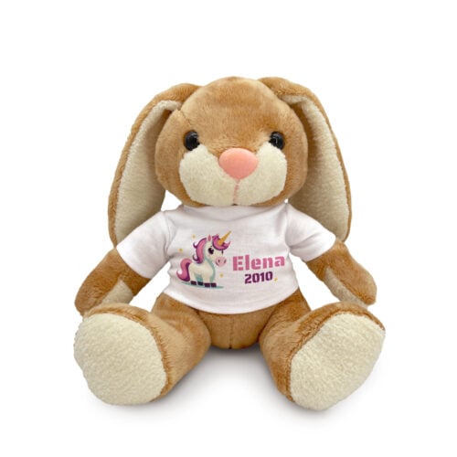 Lapin en peluche 19 cm - Licorne avec année de naissance