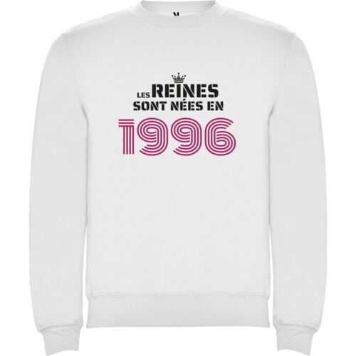 Sweat blanc - Année de naissance des Reines