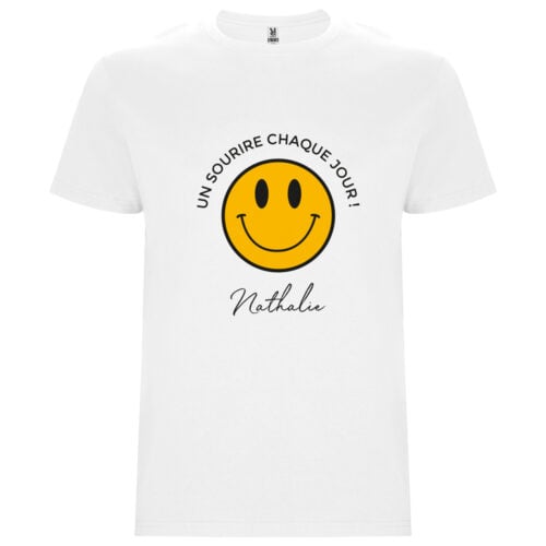 T-shirt blanc - Un sourire chaque jour !
