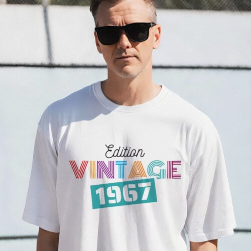 T-shirt blanc - Année de naissance vintage – Image 2