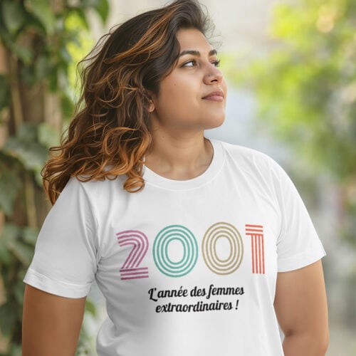 T-shirt blanc - Année de naissance femmes extraordinaires ! – Image 2