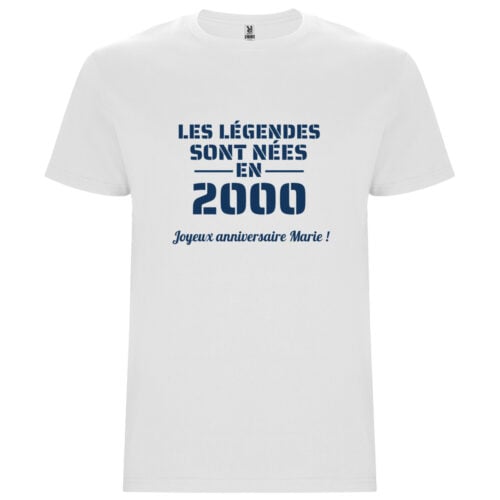 T-shirt blanc - Année de naissance d'une légende