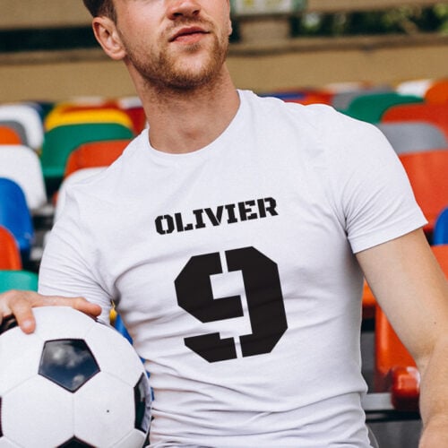 T-shirt blanc - Prénom et numéro – Image 2
