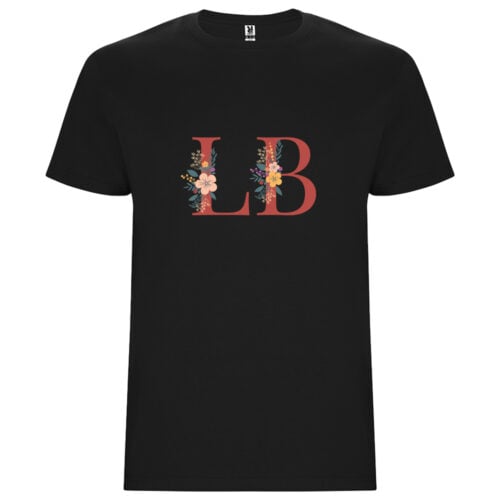 T-shirt noir - Vos initiales fleuries