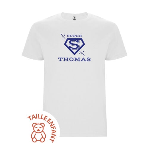 T-shirt Enfant blanc - Super Prénom