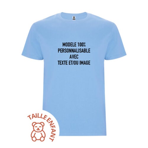 T-shirt Enfant bleu clair - Modèle 100% Personnalisable