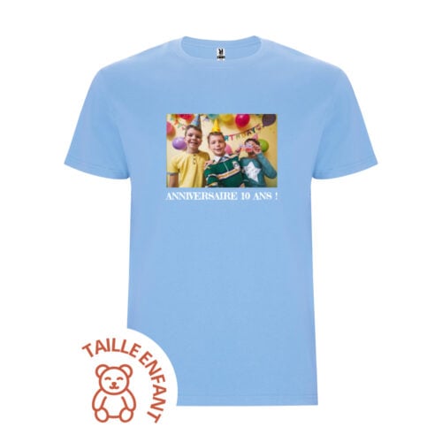 T-shirt Enfant bleu clair - Photo et Texte