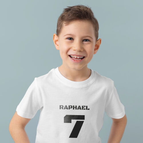 T-shirt Enfant blanc - Prénom et Numéro – Image 2