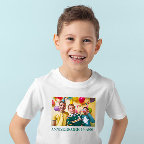 T-shirt Enfant blanc - Photo et Texte – Image 2