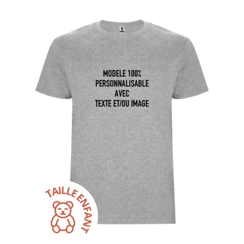 T-shirt Enfant gris - Modèle 100% Personnalisable