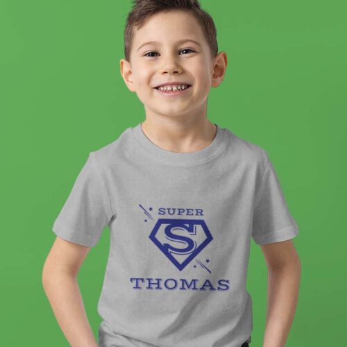T-shirt Enfant gris - Super Prénom – Image 2