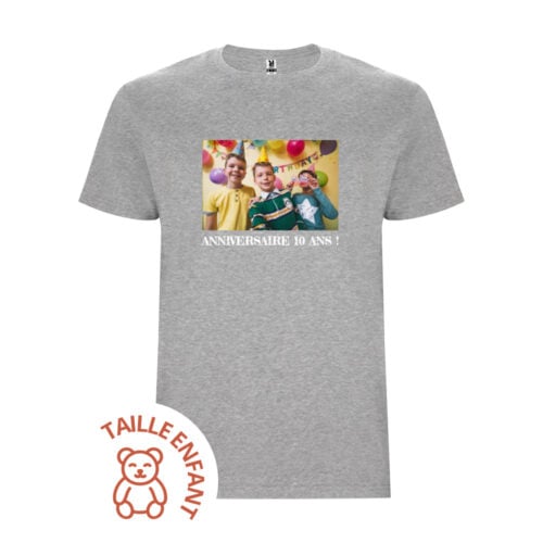 T-shirt Enfant gris - Photo et Texte