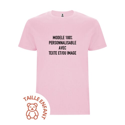 T-shirt Enfant rose - Modèle 100% Personnalisable
