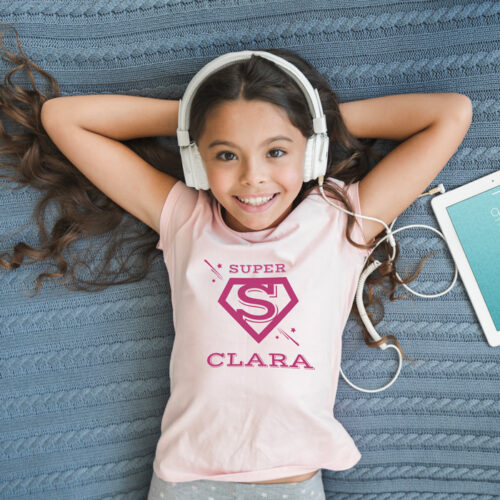 T-shirt Enfant rose - Super Prénom – Image 2