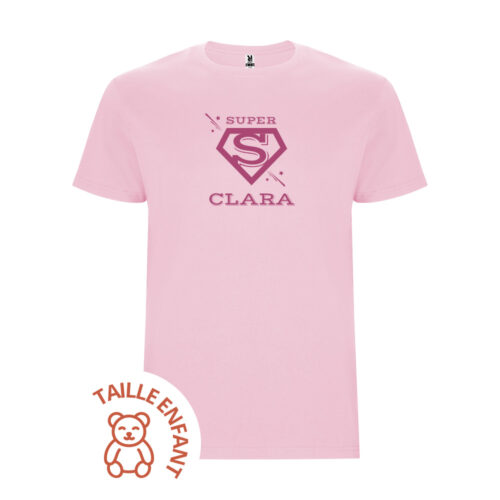 T-shirt Enfant rose - Super Prénom