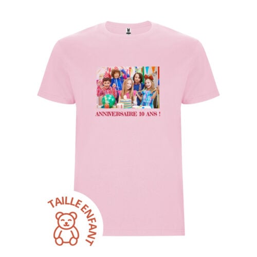 T-shirt Enfant rose - Photo et Texte