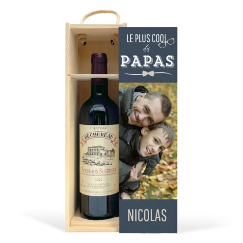 Coffret personnalisé et Vin rouge - Le plus cool des papas