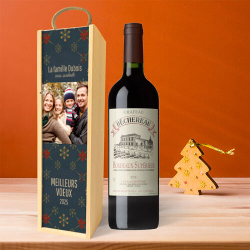 Coffret personnalisé et Vin rouge - Meilleurs voeux avec photo – Image 2