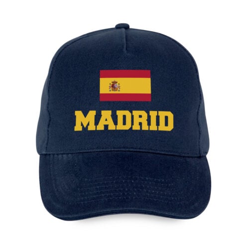 Casquette bleu - Drapeau Espagnol avec texte personnalisable