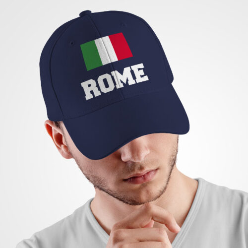 Casquette bleu - Drapeau Italien avec texte personnalisable – Image 3