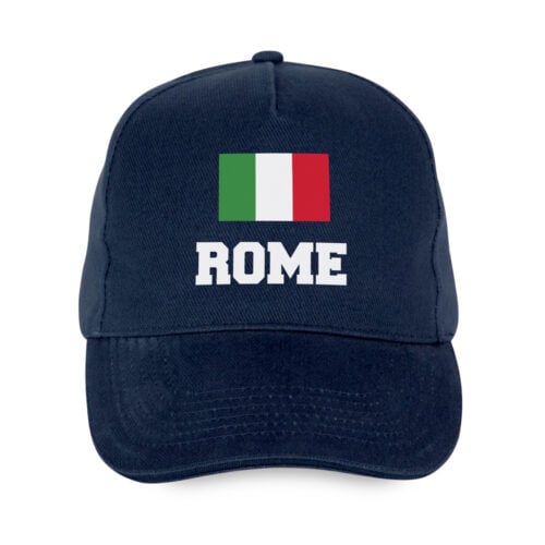 Casquette bleu - Drapeau Italien avec texte personnalisable