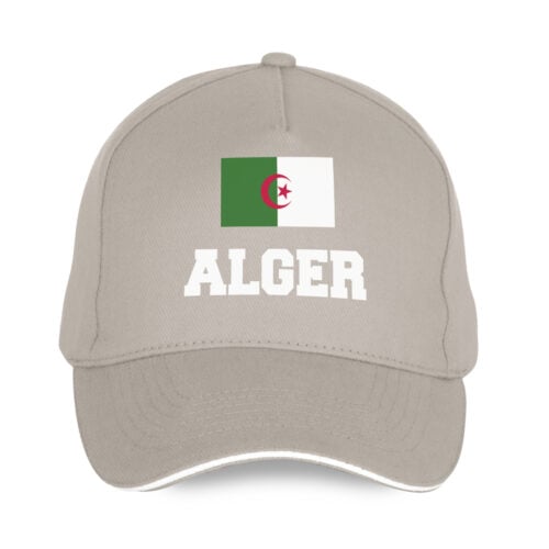 Casquette beige - Drapeau Algérie avec texte personnalisable