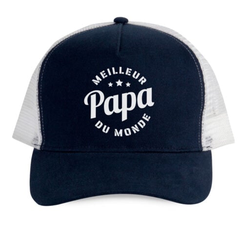 Casquette filet bleu-blanc - Meilleur papa du monde