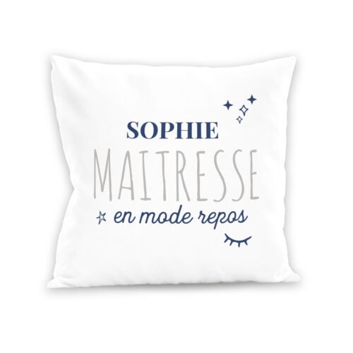 Coussin blanc - Maîtresse en mode repos