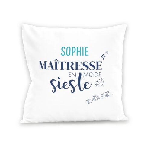 Coussin blanc - Maîtresse en mode sieste