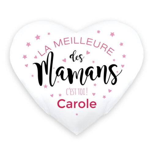 Coussin coeur blanc - La meilleure des Mamans