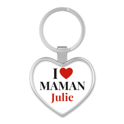Porte-clé coeur - I love Maman