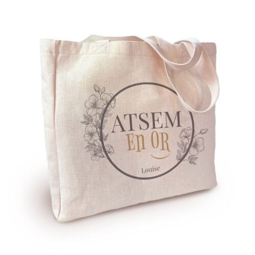 Sac cabas personnalisé - Atsem en or