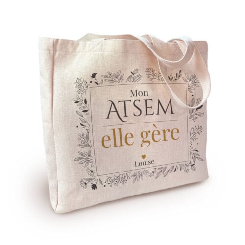 Sac cabas personnalisé - Mon Atsem elle gère
