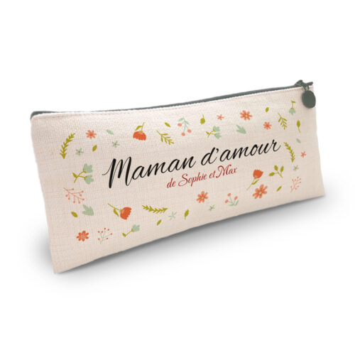 Pochette personnalisée - Maman d'amour<br> <strong>23,5 x 10 cm</strong>