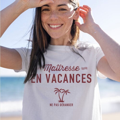 T-shirt blanc - Maîtresse en vacances – Image 2